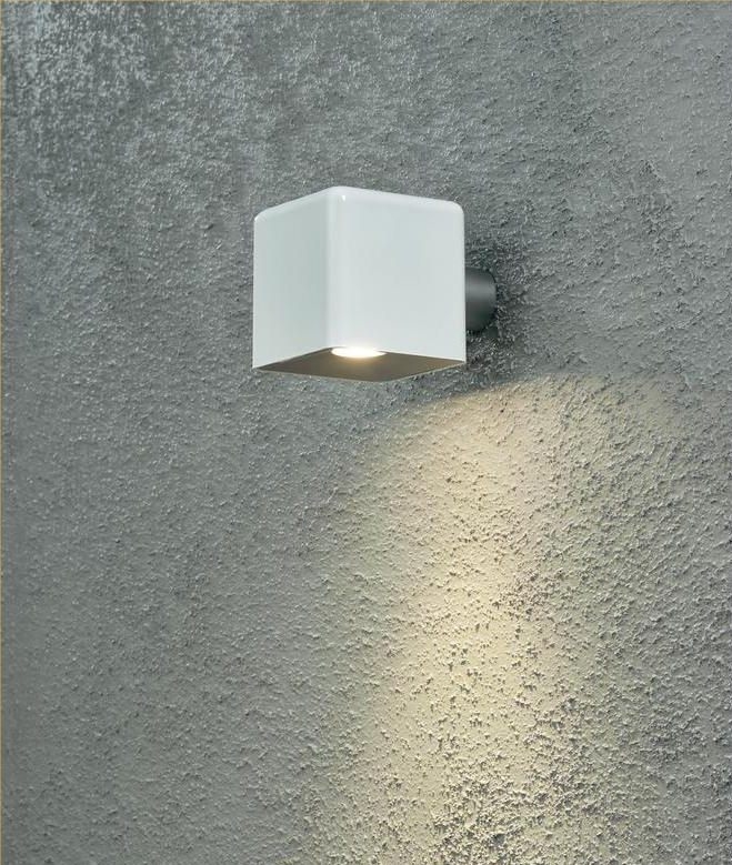 Led Exterior Wall Light In Square Design Square Led Exterior Wall Light Yellow White Green Or Black Finish Tap To Expand