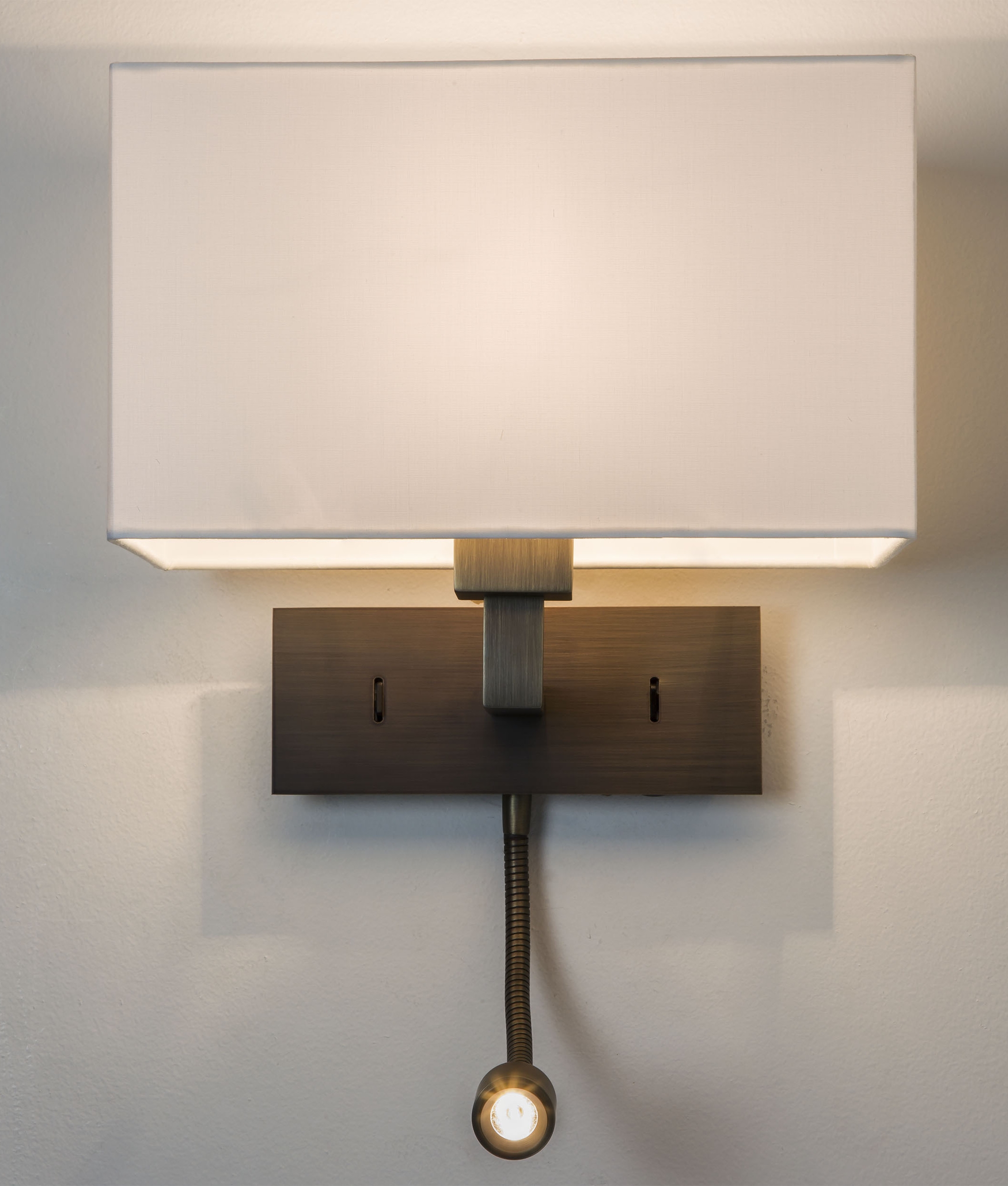 Large Shade Wall Light with LED Arm