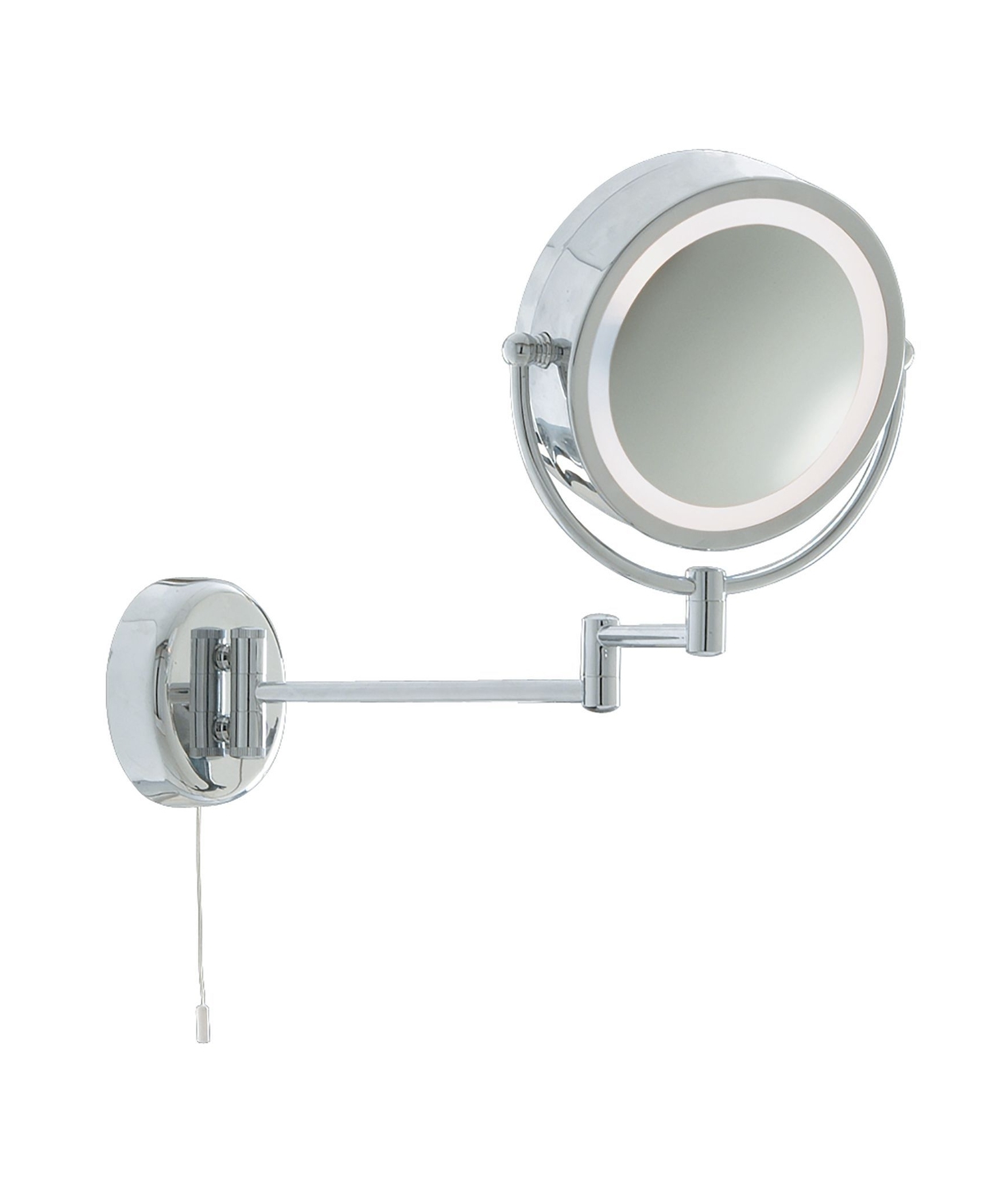 Round Ip44 Vanity Mirror For E14 Lamp