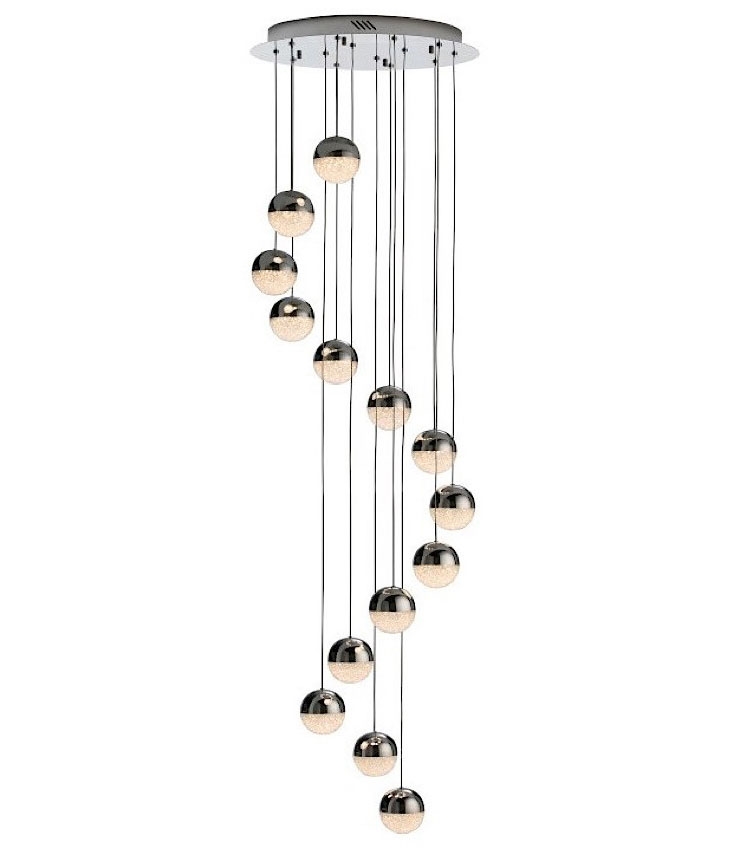 14Light LED Cluster Pendant in Spiral Design 3 Metre Maximum Drop
