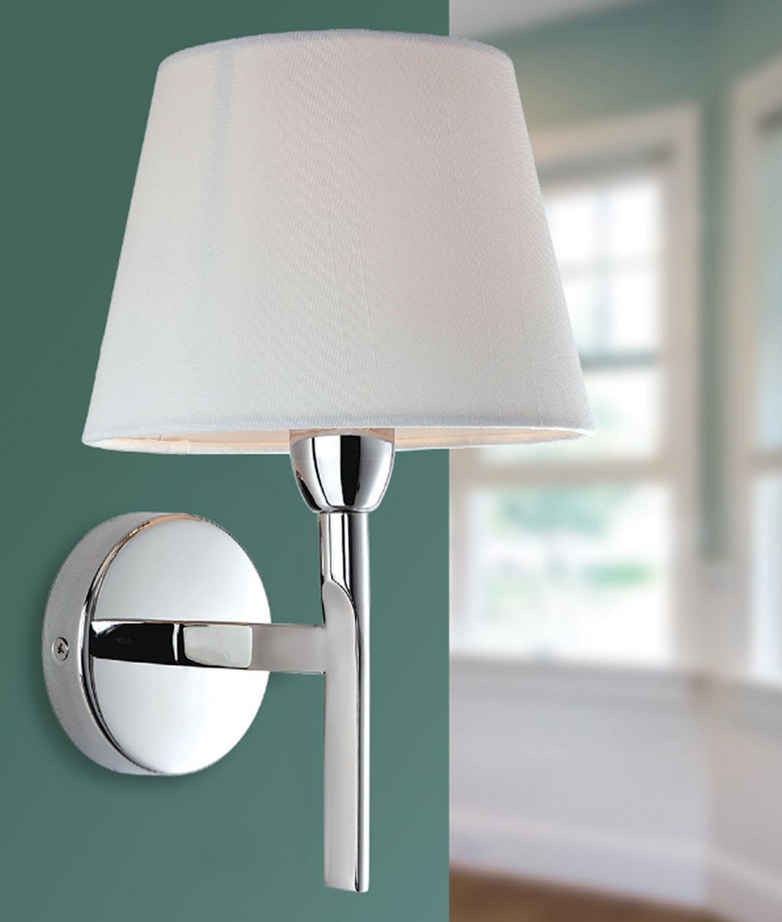 Modern Clean Line Chandelier In Chrome With Off White Fabric Shades Modern Clean Line Chandelier In Chrome With Off White Fabric Shades