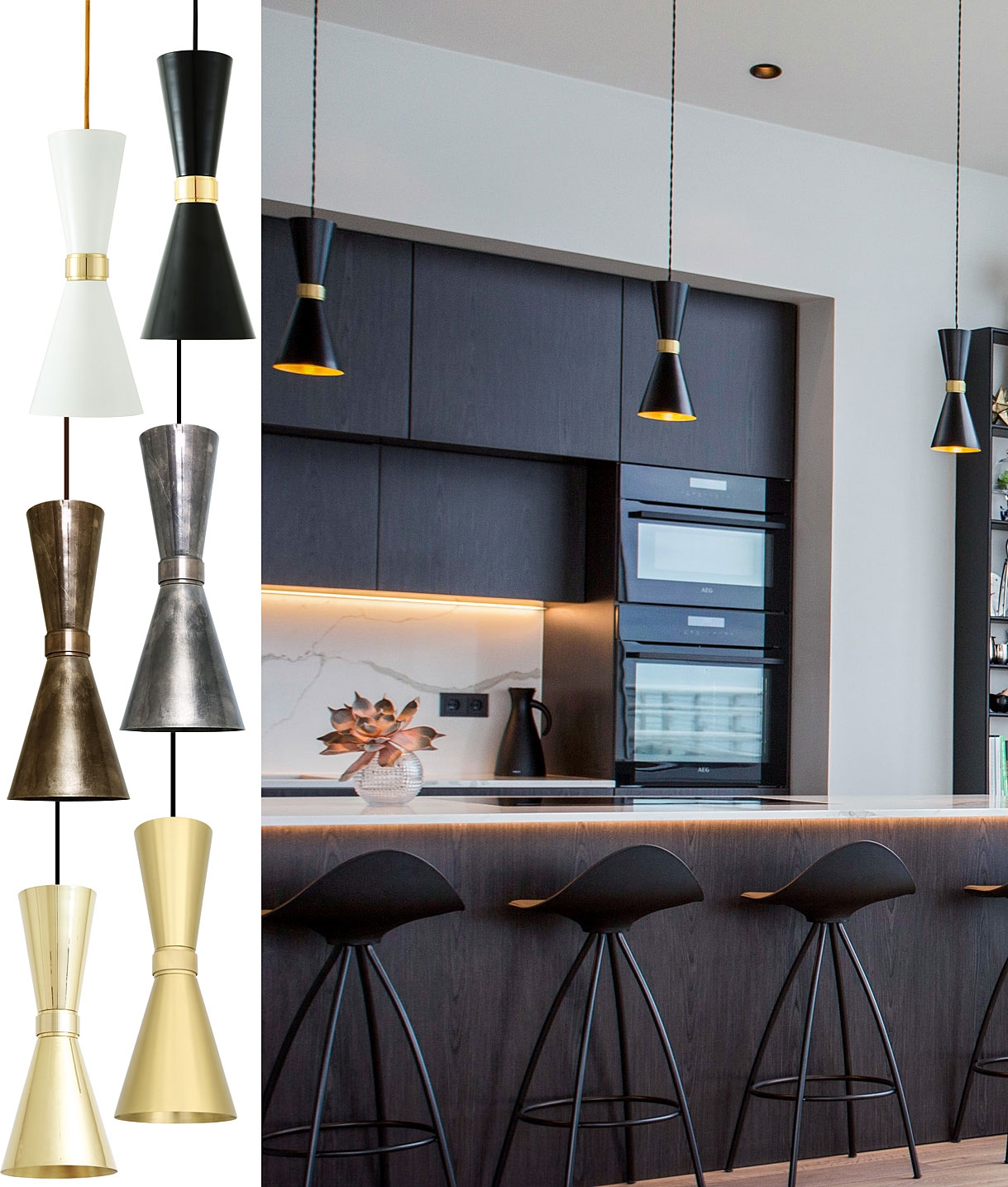 Retro Handmade Hourglass Pendant Light Modern Style