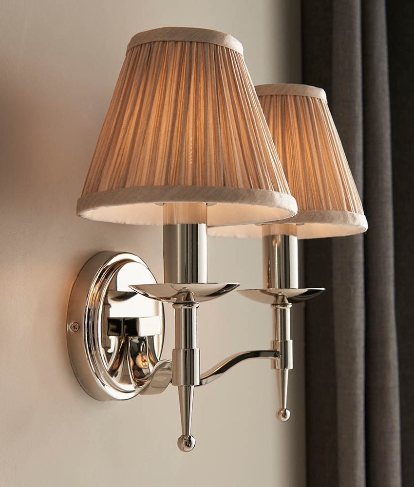 Polished Nickel Traditional Inspired Wall Light Single or Double