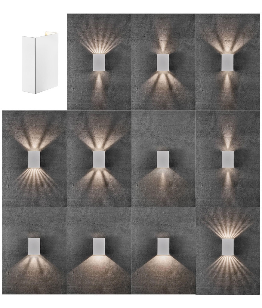 LED Up and Down Wall Light with 3 Filters for Wallwashing Effects