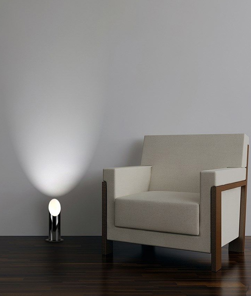 Simple Floor Uplighter for GU10 Bulbs Cement, Black Chrome or Satin Nickel