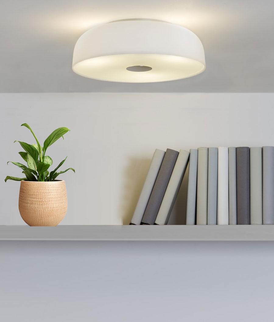 Opal Glass Low Profile Ceiling Light IP44 for Zones 2 & 3