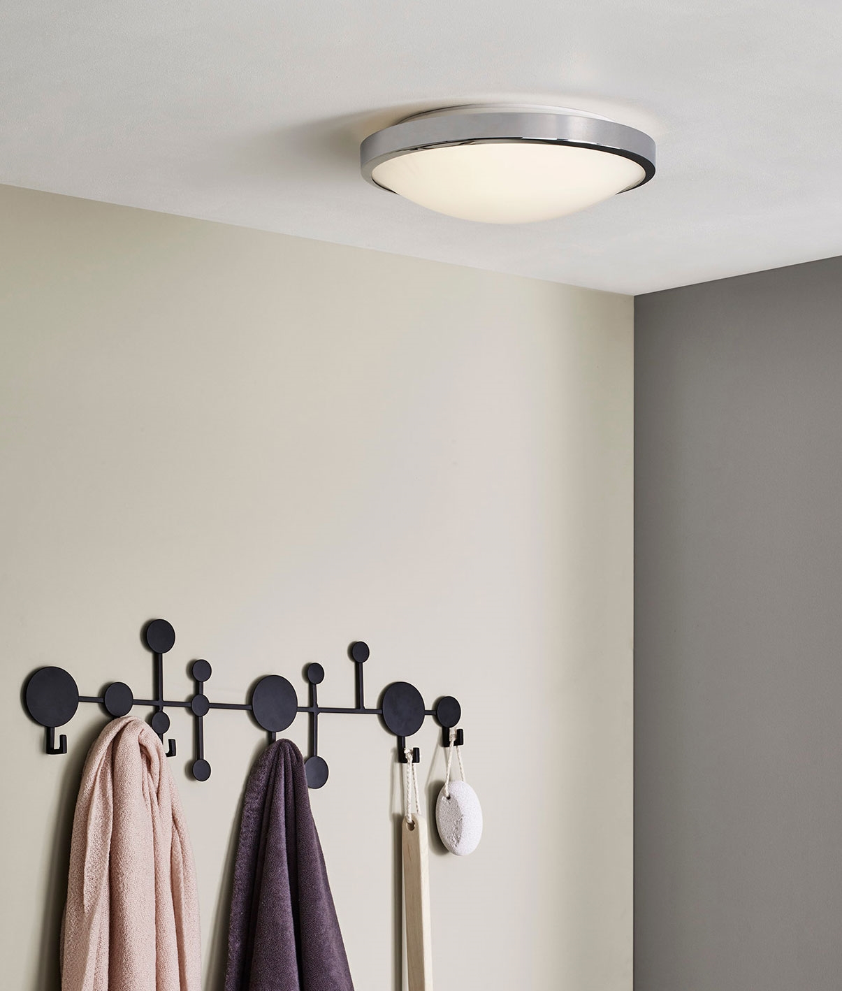 Bathroom Light In A Chrome Bezel Opal Glass