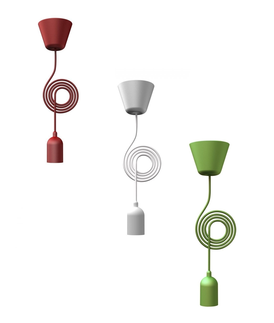 Funky Coloured Lamp Holder And Flex In A Three Colours