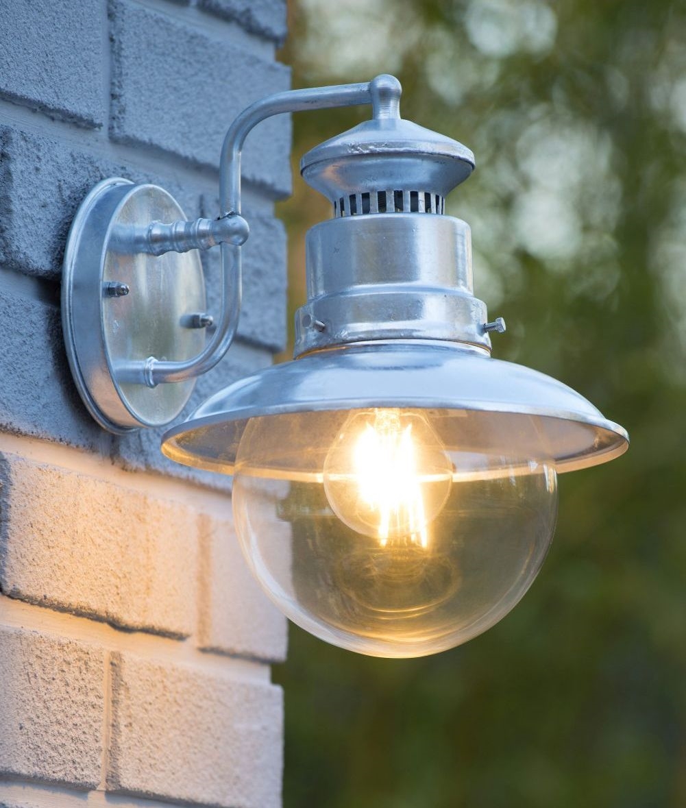 Exterior Wall Mounted Hanging Lantern with Clear Glass