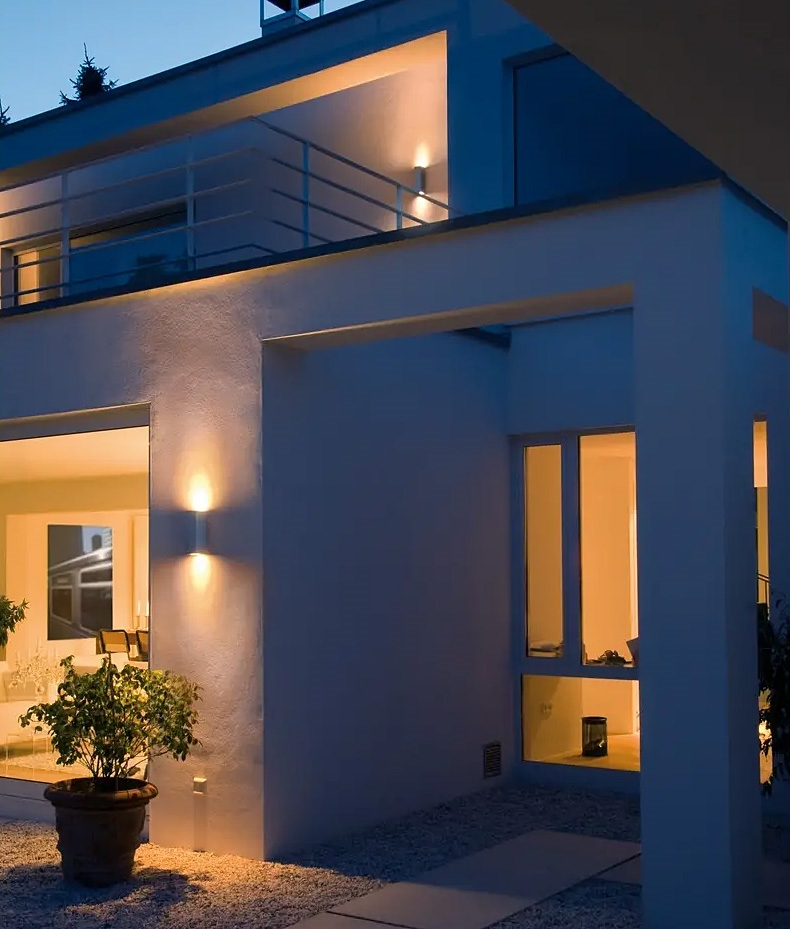 Long Boxed Rectangular Up & Down IP44 Outdoor Wall Light