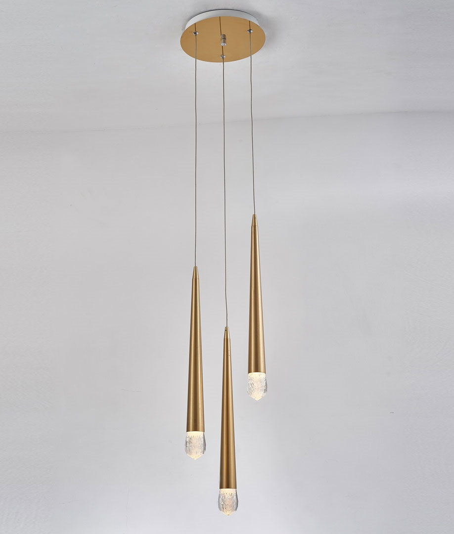 Long Drop Multiple Pendant in Brass Finish 3 Options