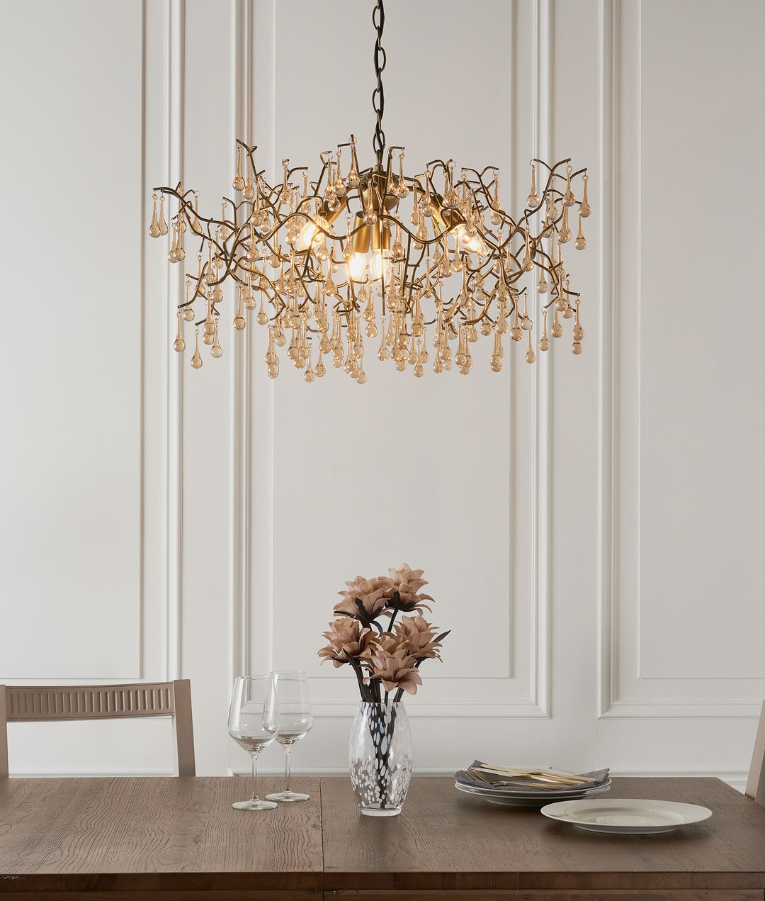 Linear branched chandelier deals