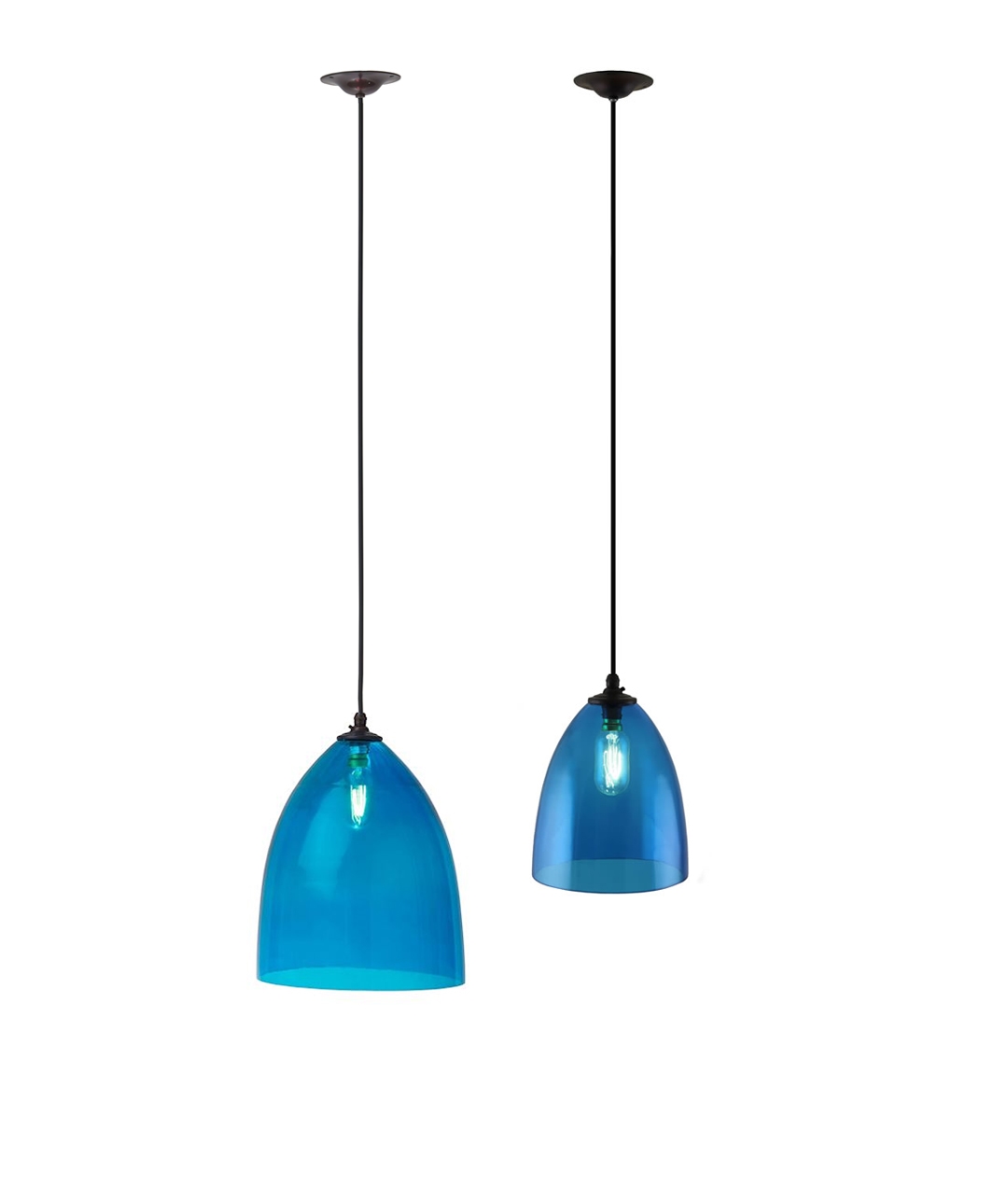 Hand Blown Glass Pendant In 2 Sizes 6 Colours