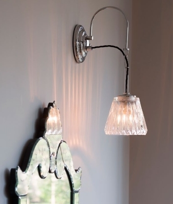 Art Nouveau Style Wall Light With Prismatic Glass Ip44 Rated Wall Light With Prismatic Glass Ip44 Rated, Hanging Wall Lights Uk