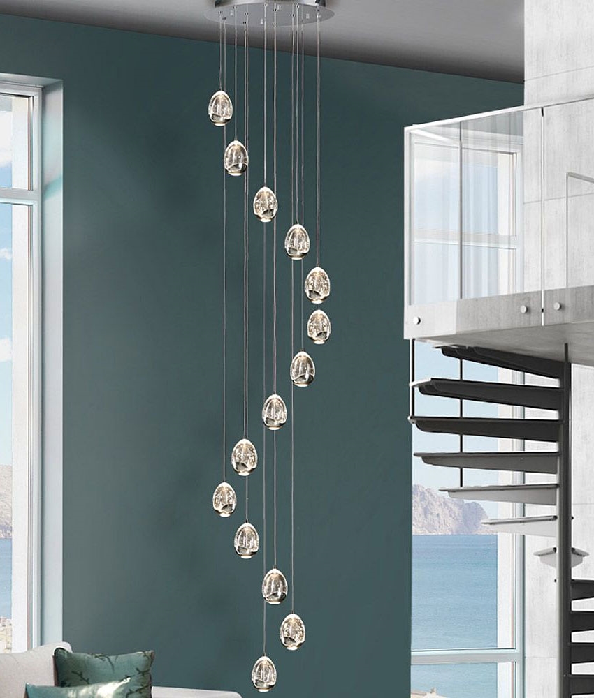 Long Drop MultiLight Spiral LED Pendant with 3 Metre Drop