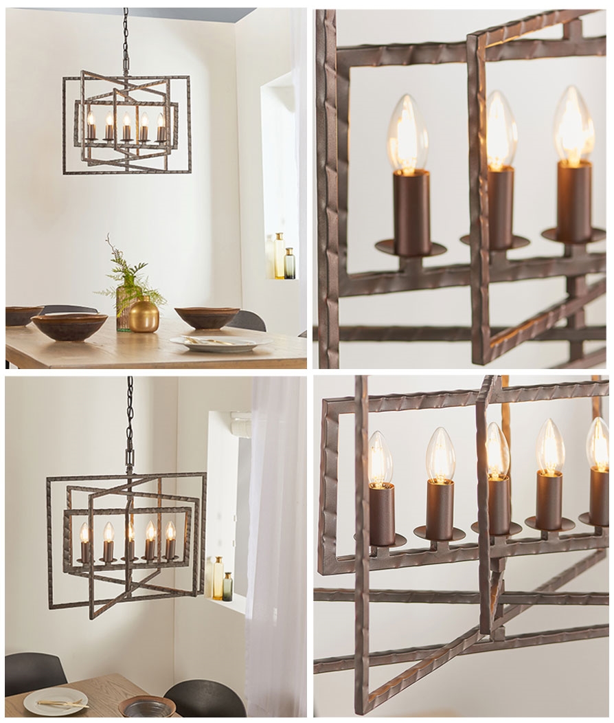 Hammered Rustic Interlocking Chandelier