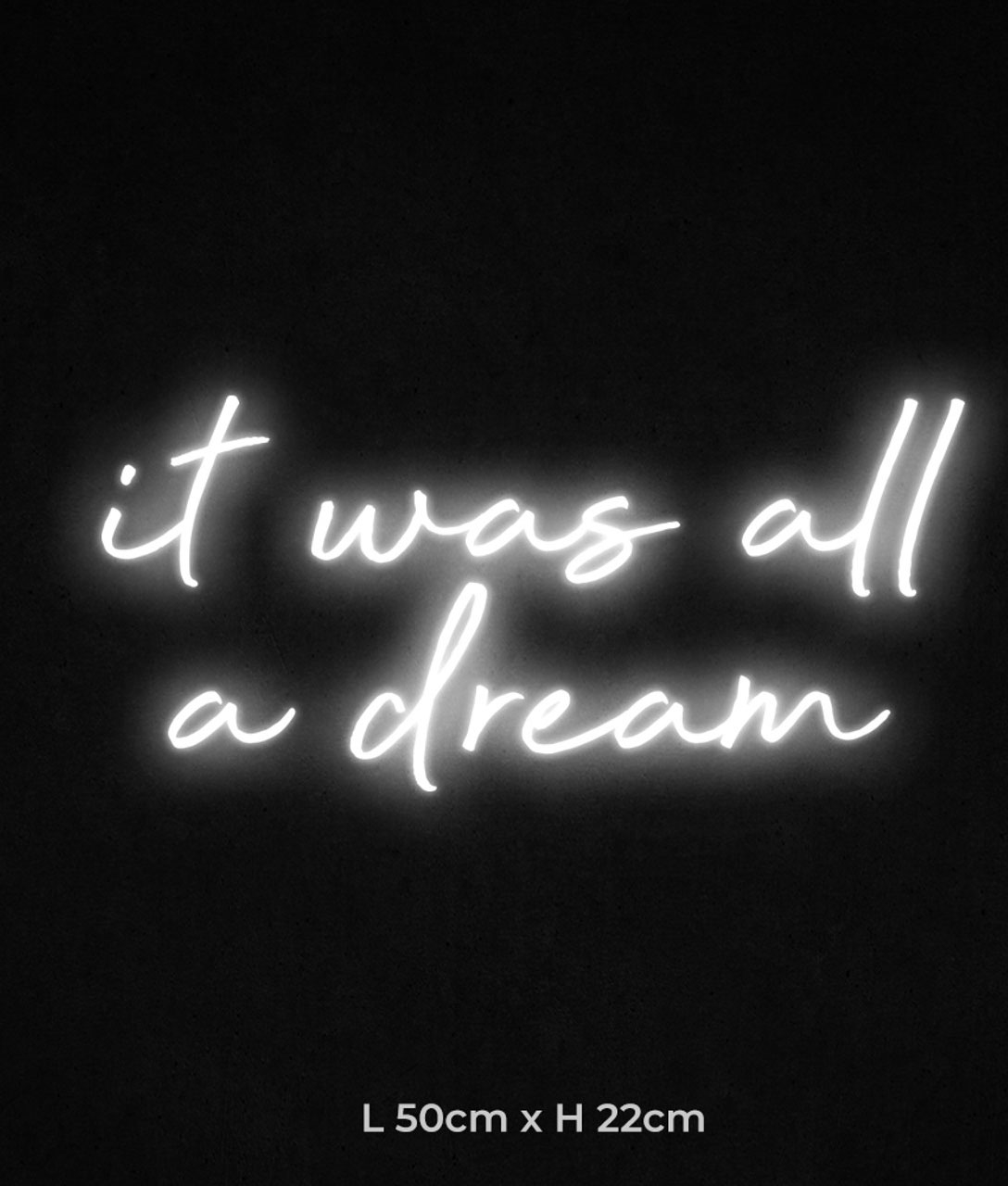 White Sign in LED Neon It Was All A Dream