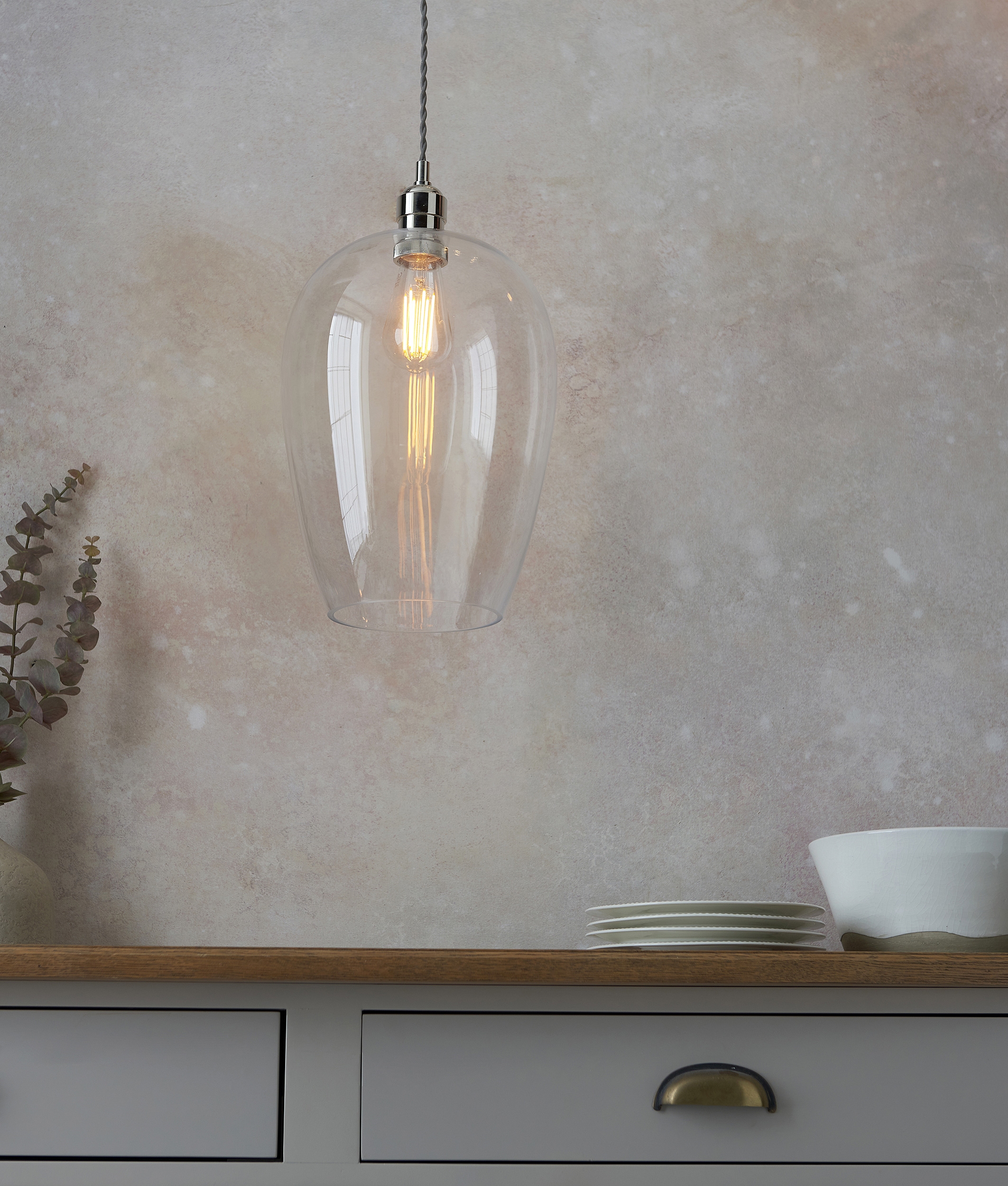 Portfolio h clear glass store bell pendant light shade