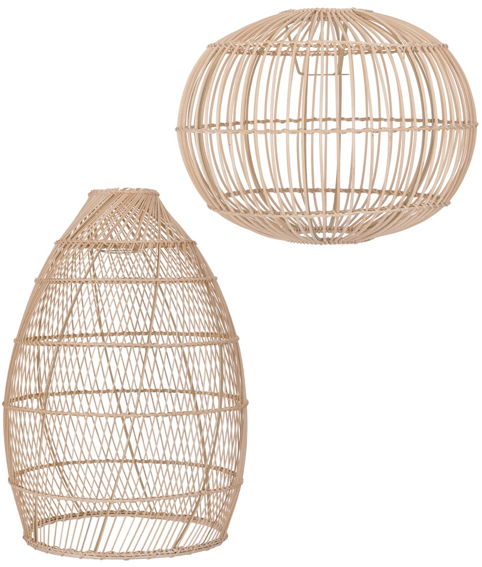Large Boho Wicker Ceiling Light Shade Ellipsoids (Globe) or Domed Design