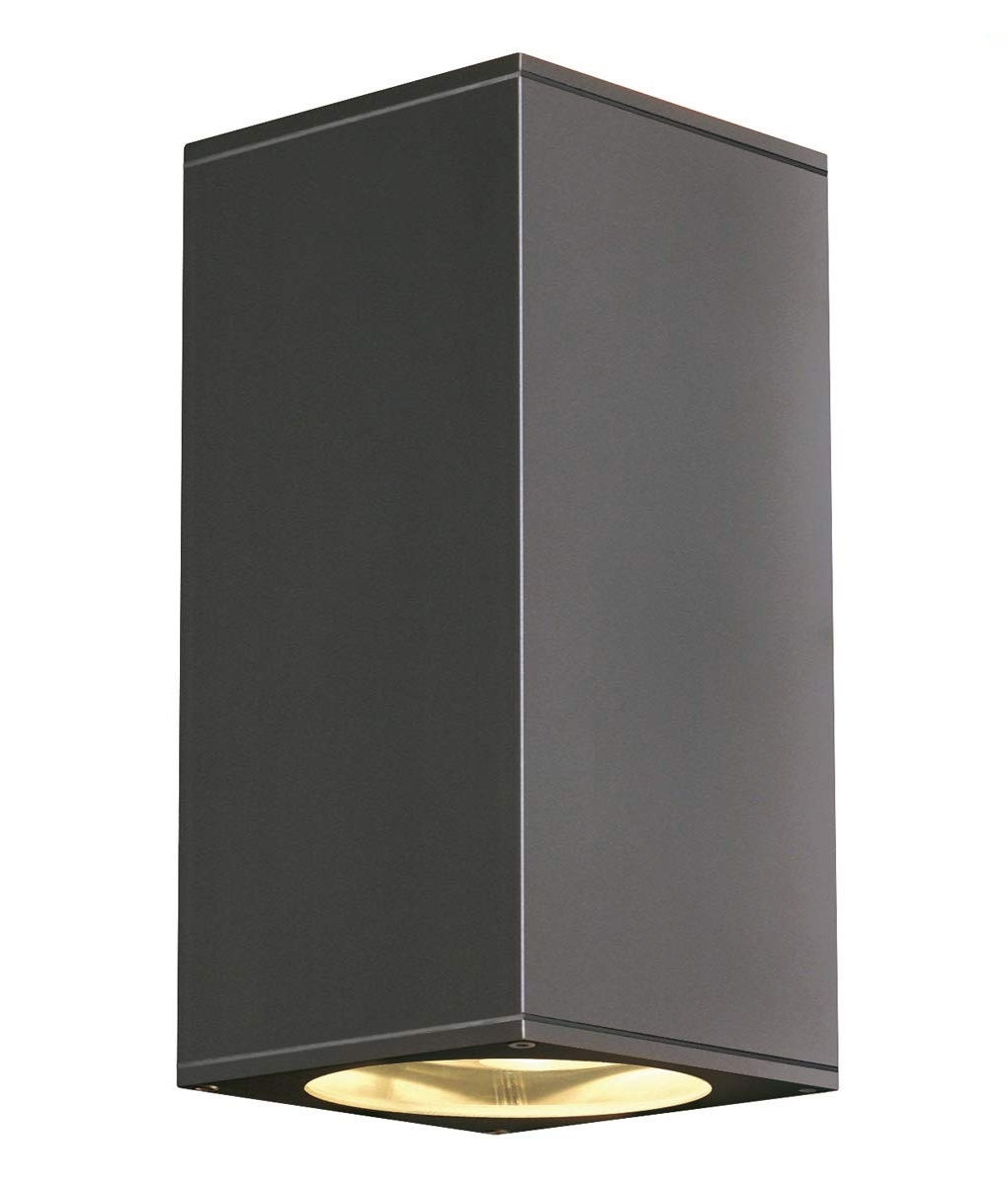 SLV BIG THEO UP/DOWN Square Wall Light in Anthracite, ES111, max 2 x ...