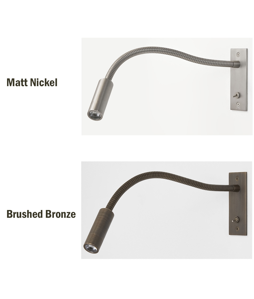 Adjustable Arm Switched Reading Light with LEDs