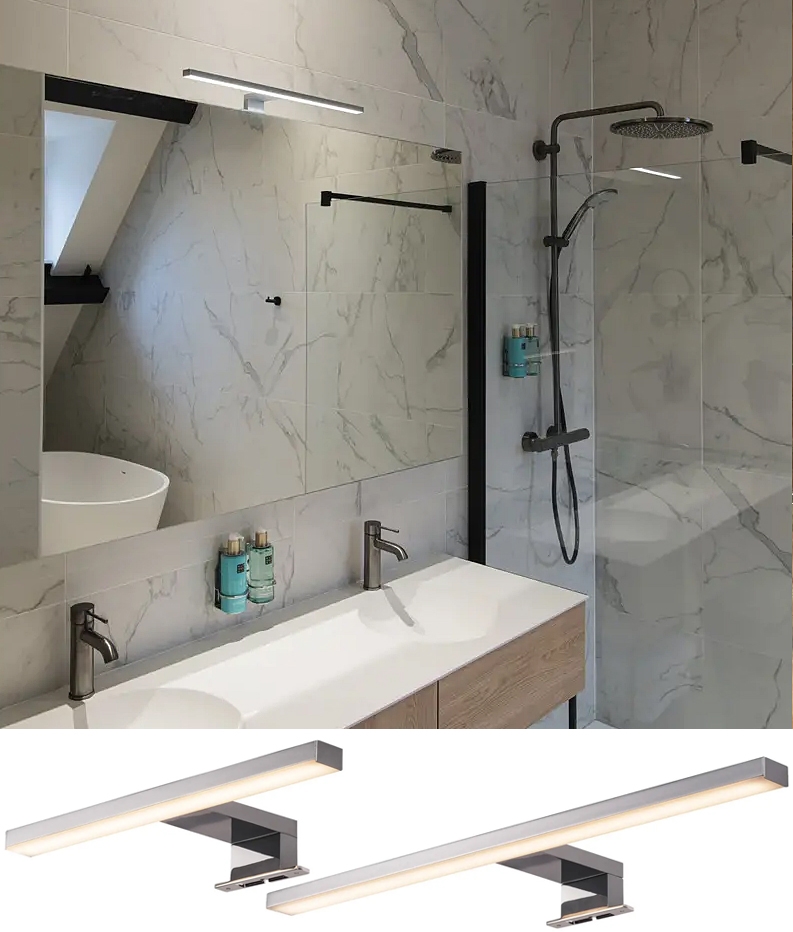 Light For Use Over a Bathroom Cabinet - Retro-fit LED in Chrome