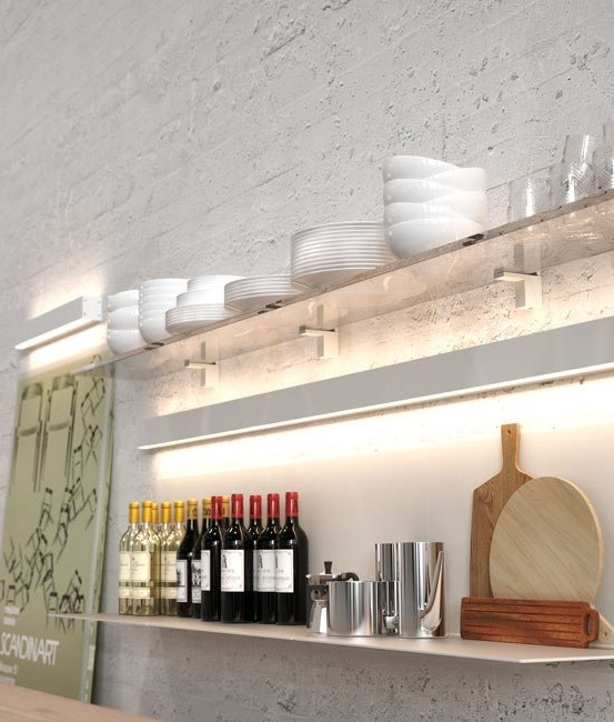 Splashproof Linear Wall Light With Up, Kitchen Wall Lights Uk