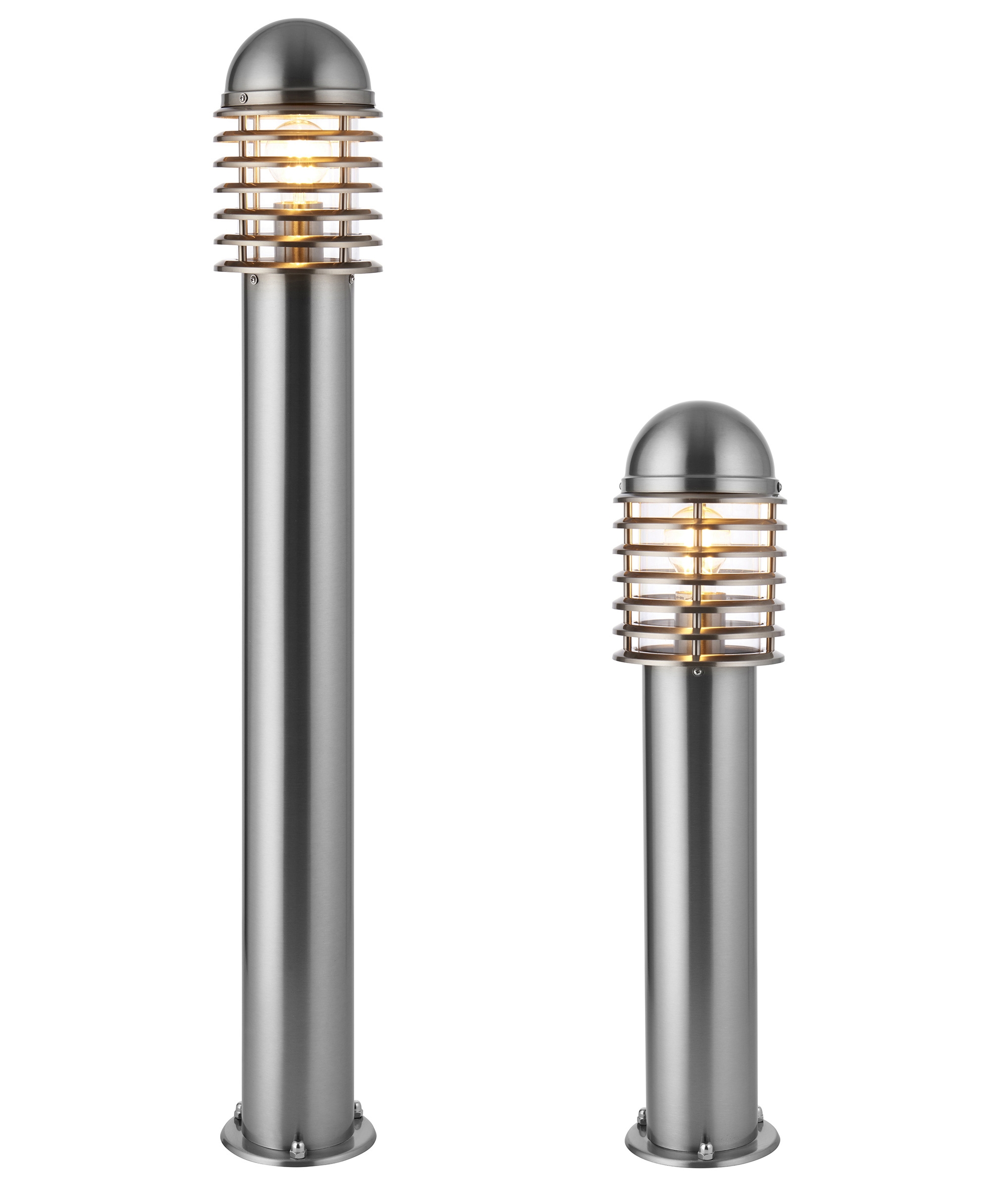 Stylish Nautical Polished Stainless Steel Short Post & Bollard Light