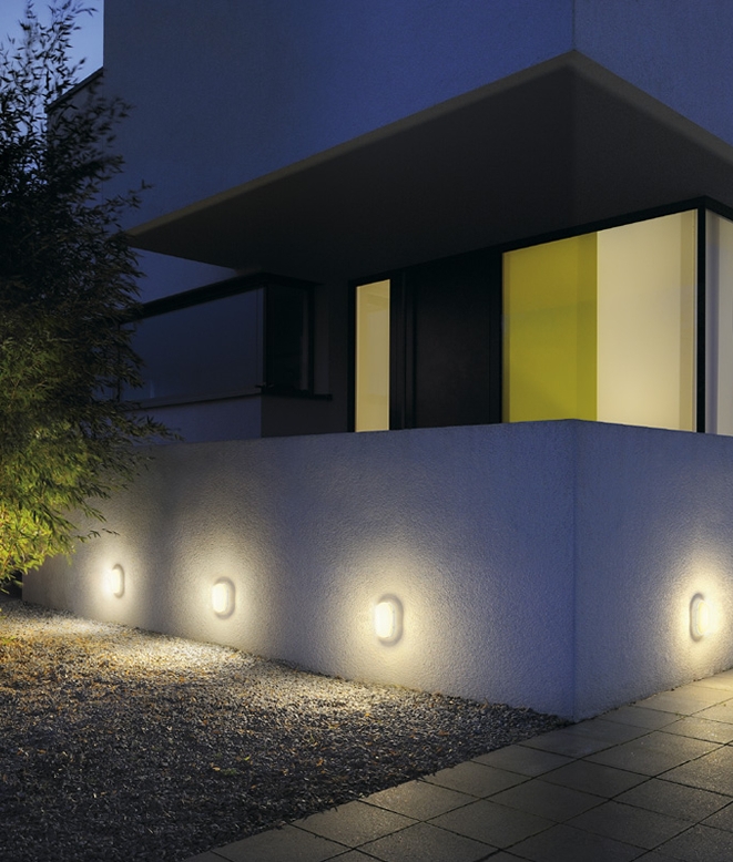 Outside Chrome House Wall Lantern Light Fitting & LED Energy Saving Light Bulb 