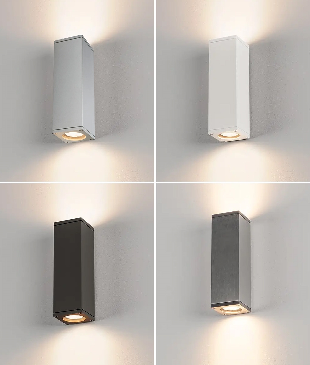 Long Boxed Rectangular Up & Down IP44 Outdoor Wall Light
