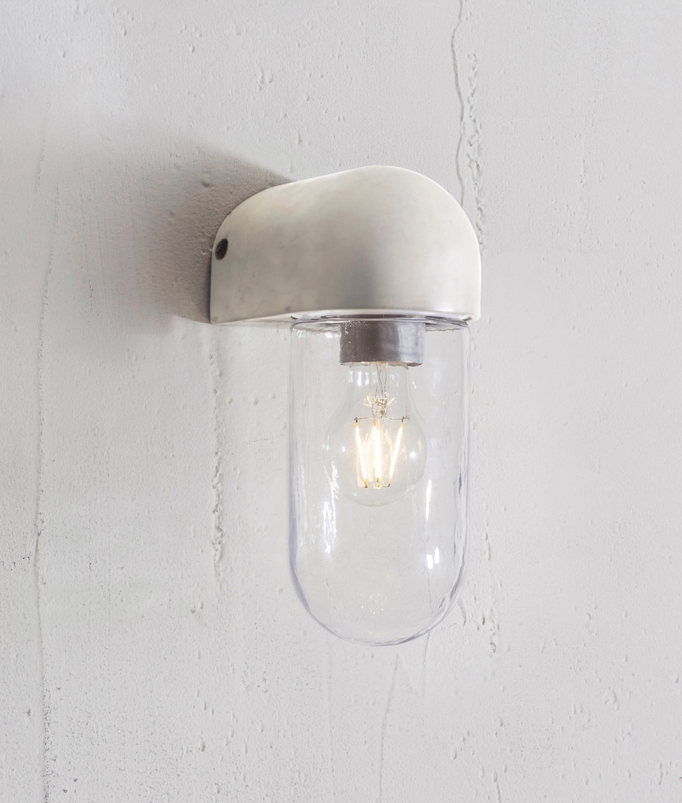 Concrete and Glass Wall Light for Outdoor Use IP44