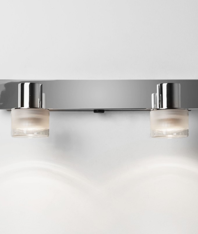 Chrome Twin Lamp Fixed Bathroom Light