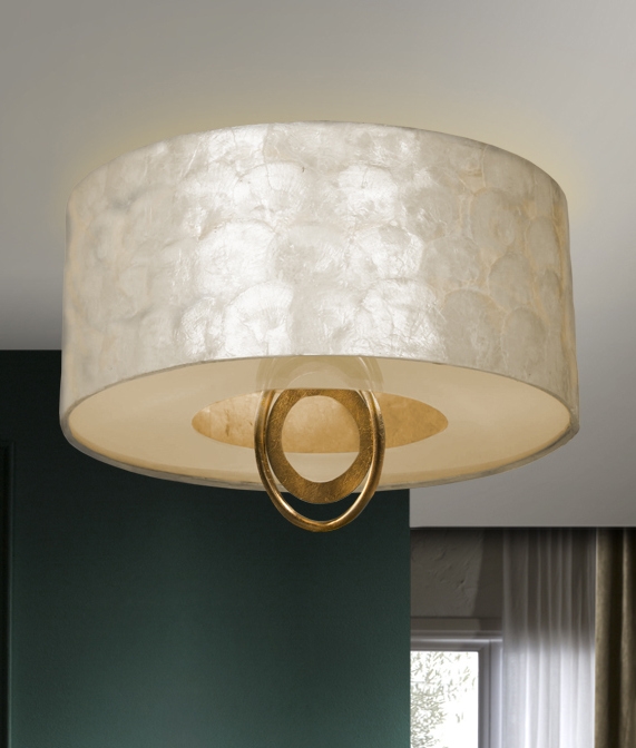 Mother of pearl shop flush mount light