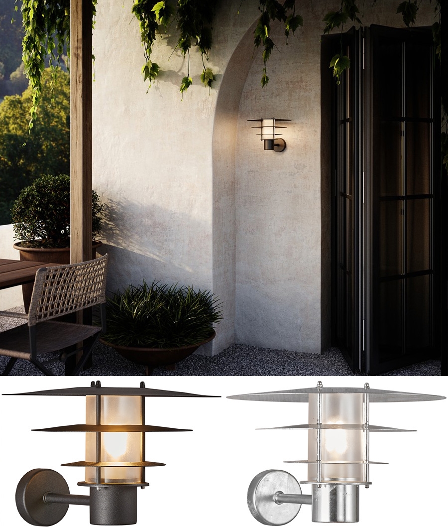 Exterior Galvanized Scandi Style Wall Light