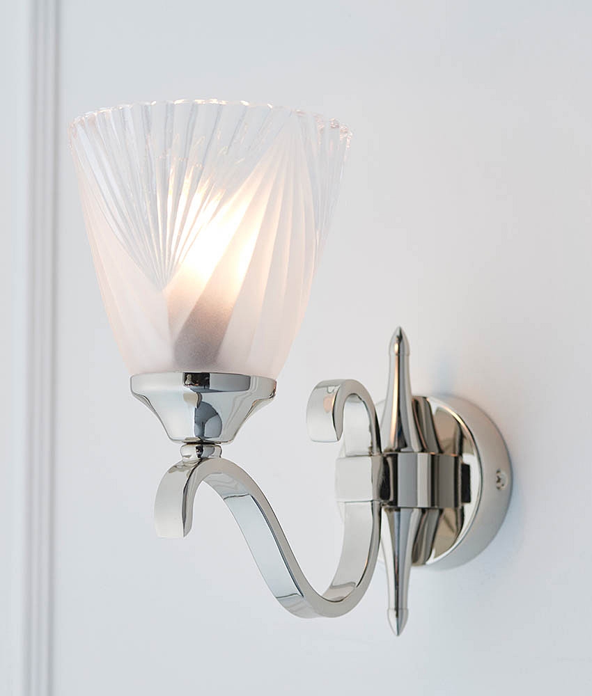 Etched Glass Art Deco Wall Light Single or Double Option