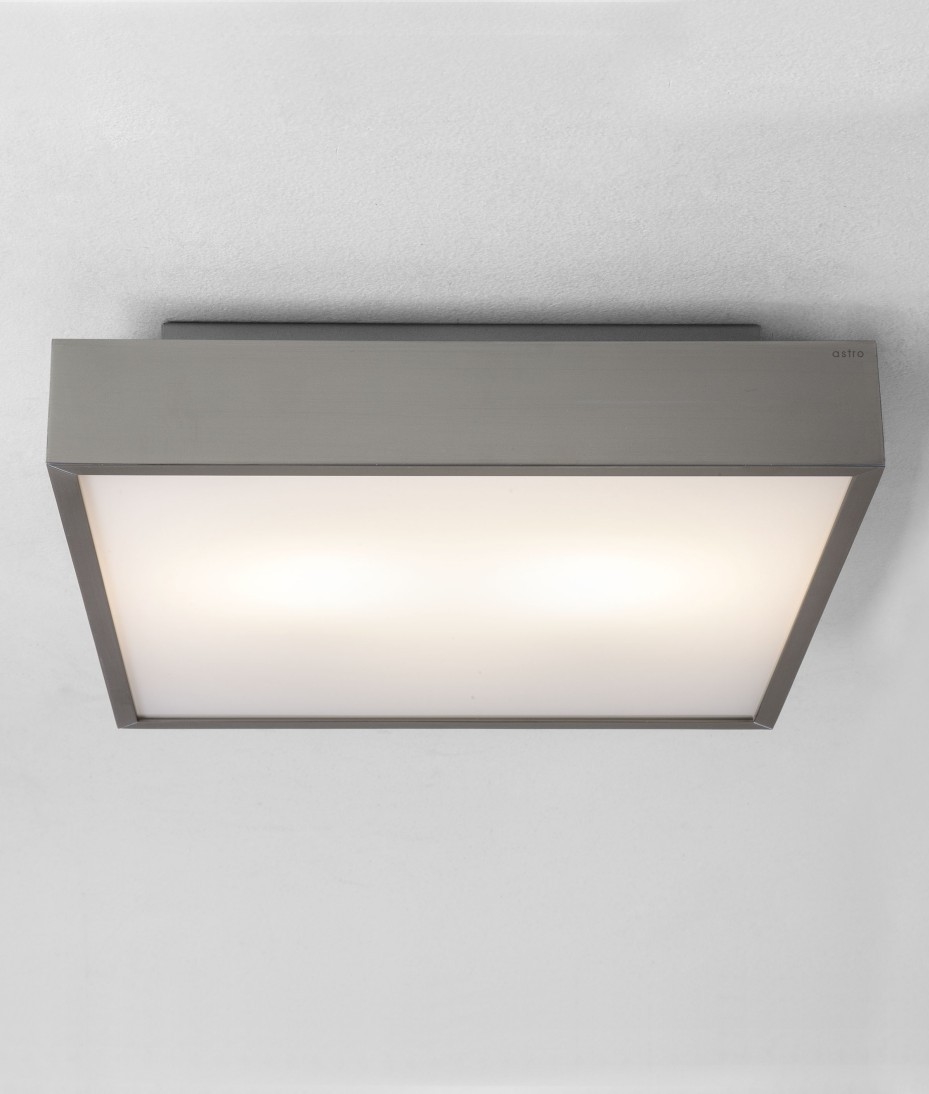 Square Bathroom Light - Wall or Ceiling Mounted in Halogen or LED