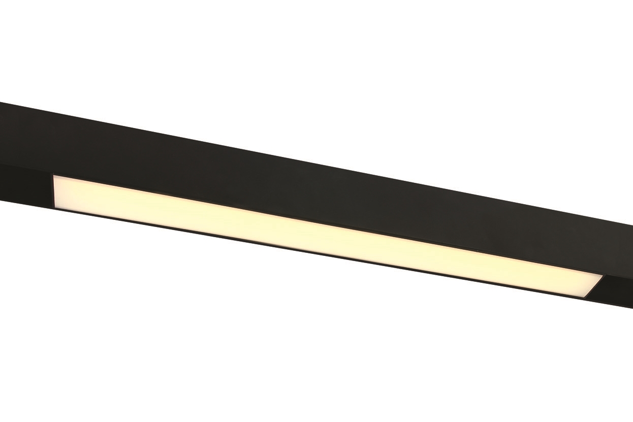 Black LED Linear magnetic track light ideal for shops and showrooms