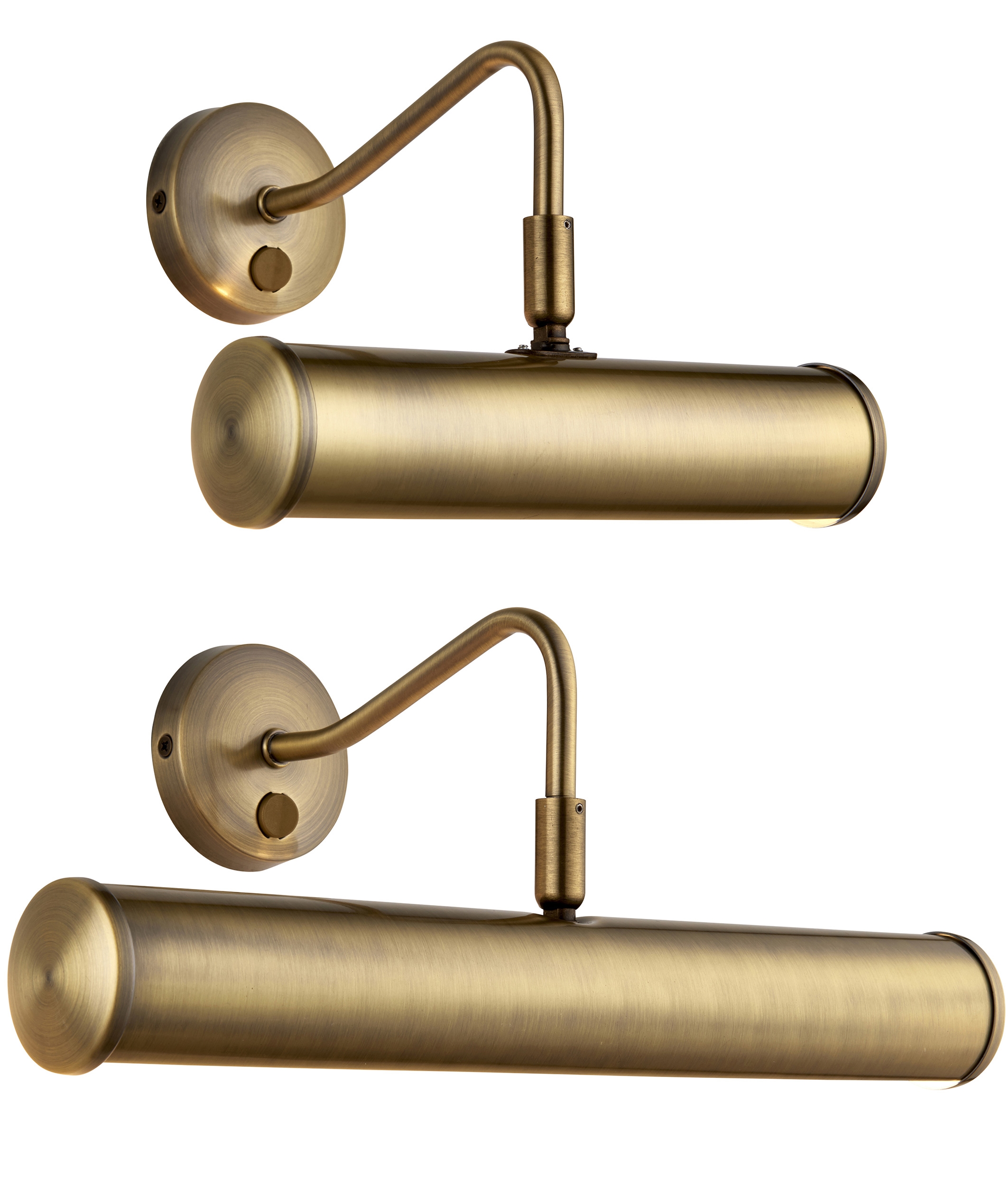 Small & Large Antique Brass Picture Wall Lamp With Rocker Switch