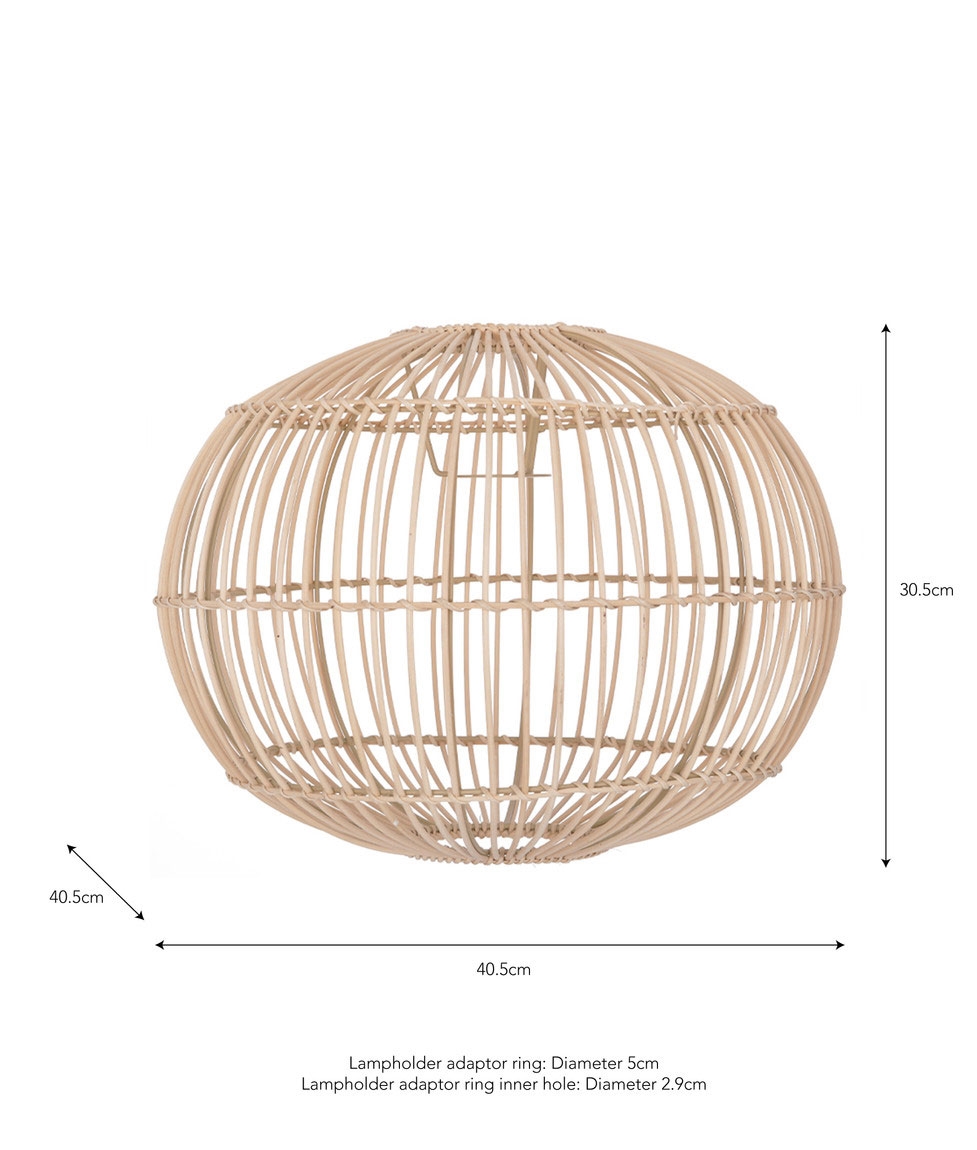 Large Boho Wicker Ceiling Light Shade Ellipsoids (Globe) or Domed Design