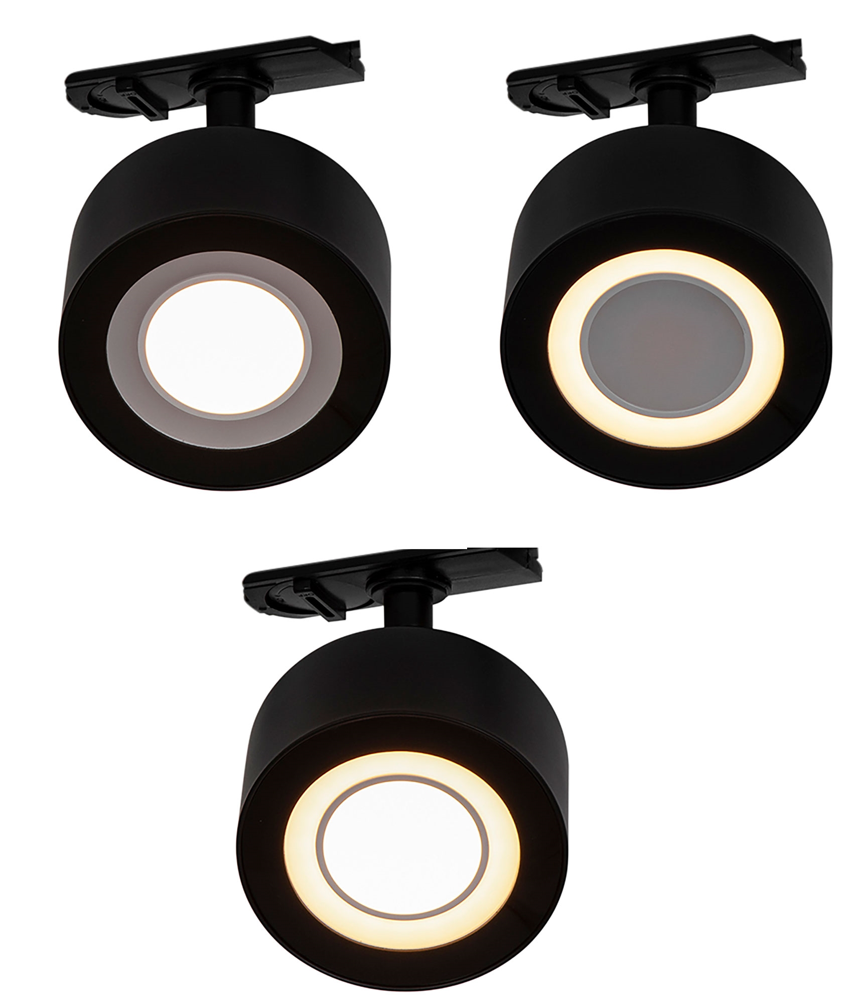 Adjustable LED Round Mains Track Head 3 Stage Dimmable