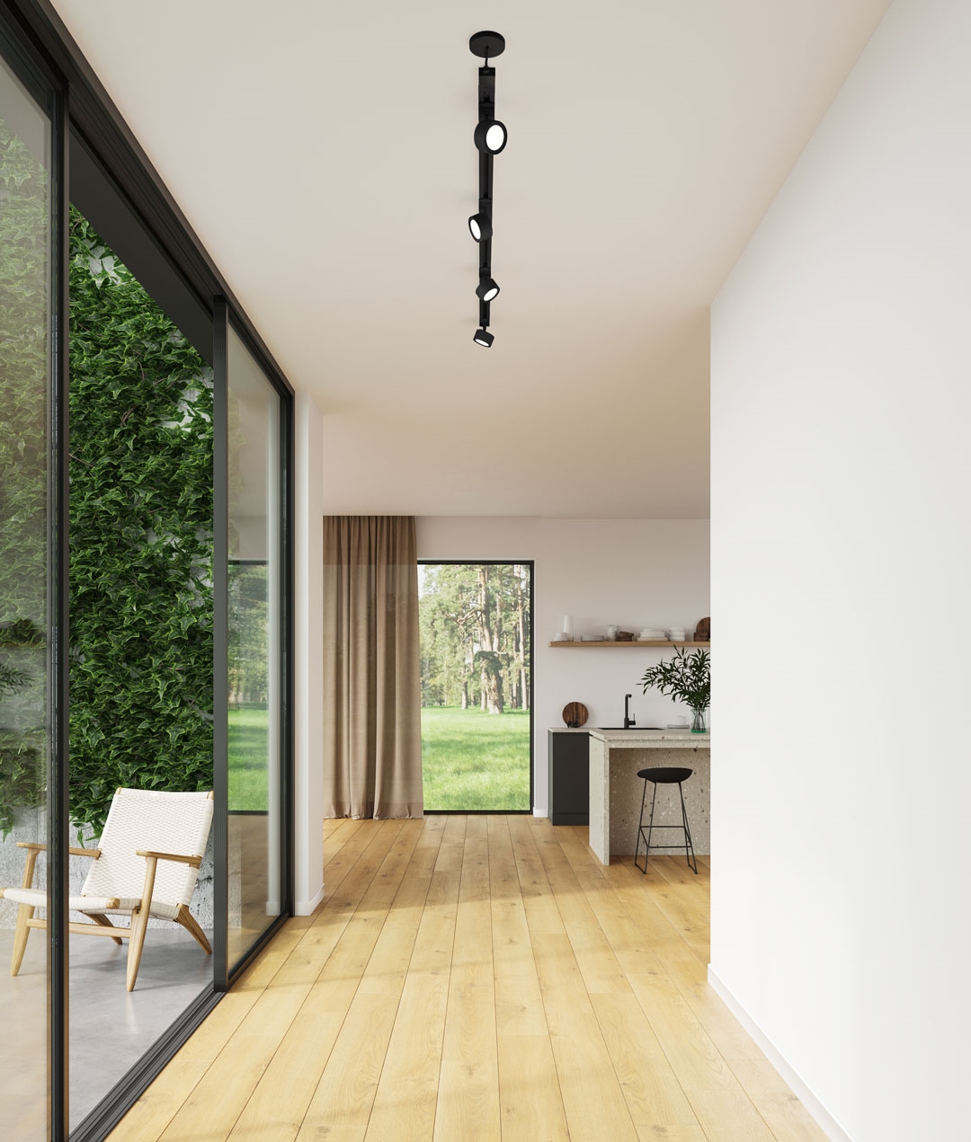 Adjustable LED Round Mains Track Head 3 Stage Dimmable