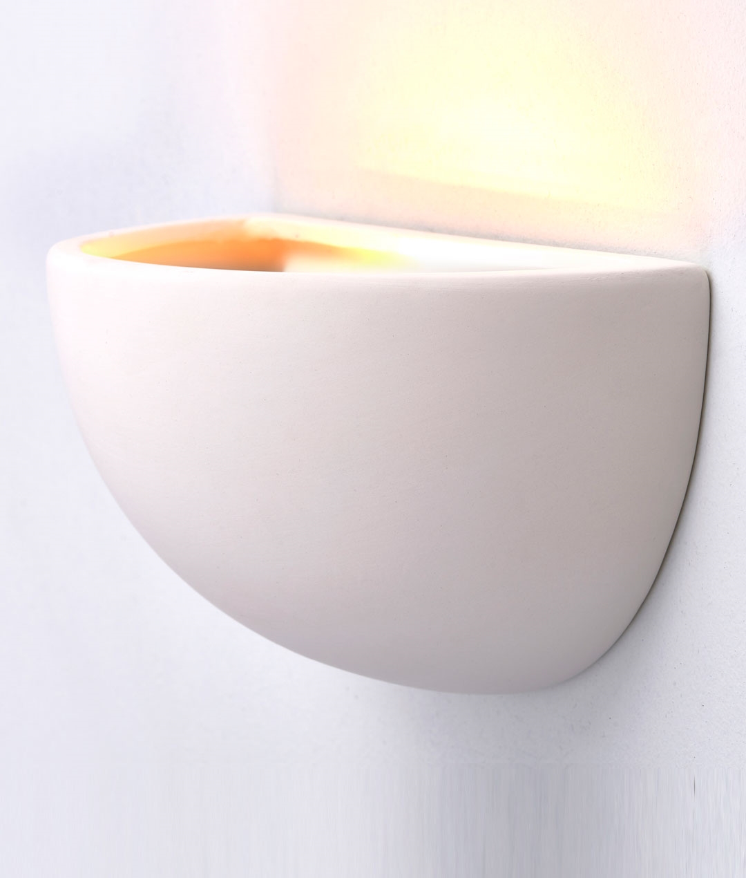 Plaster Wall Light Half Moon Shape Uplights