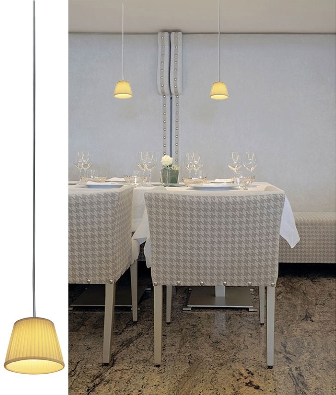 Pleated Fabric Small Light Pendant Designer Pendant Great for Kitchens or Islands Dia 110mm