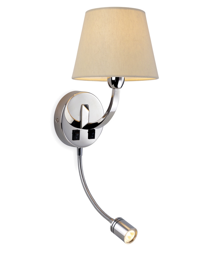 Chrome Wall Light with Adjustable LED Arm