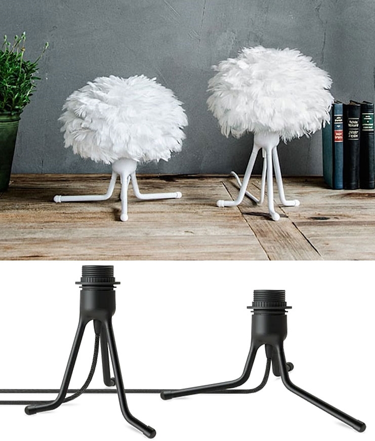 Table Base Tripod Style, Bendable Height 186mm 2 Finishes