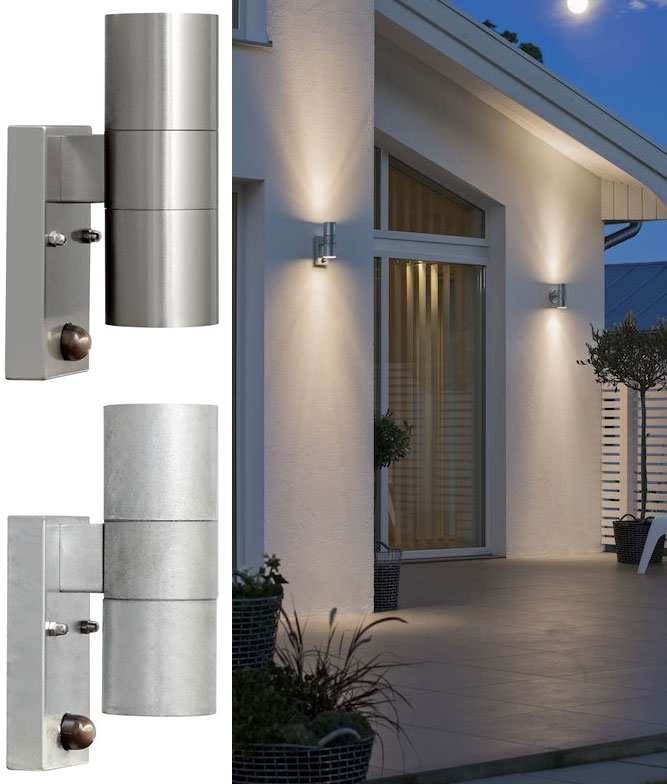 Up and Down PIR Motion Sensor Wall Light for Outdoor Use