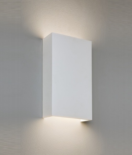Square plaster shop wall lights
