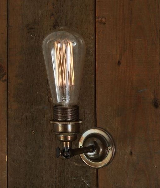 Minimalist Vintage Wall Light With Bare, Bare Bulb Light Fittings