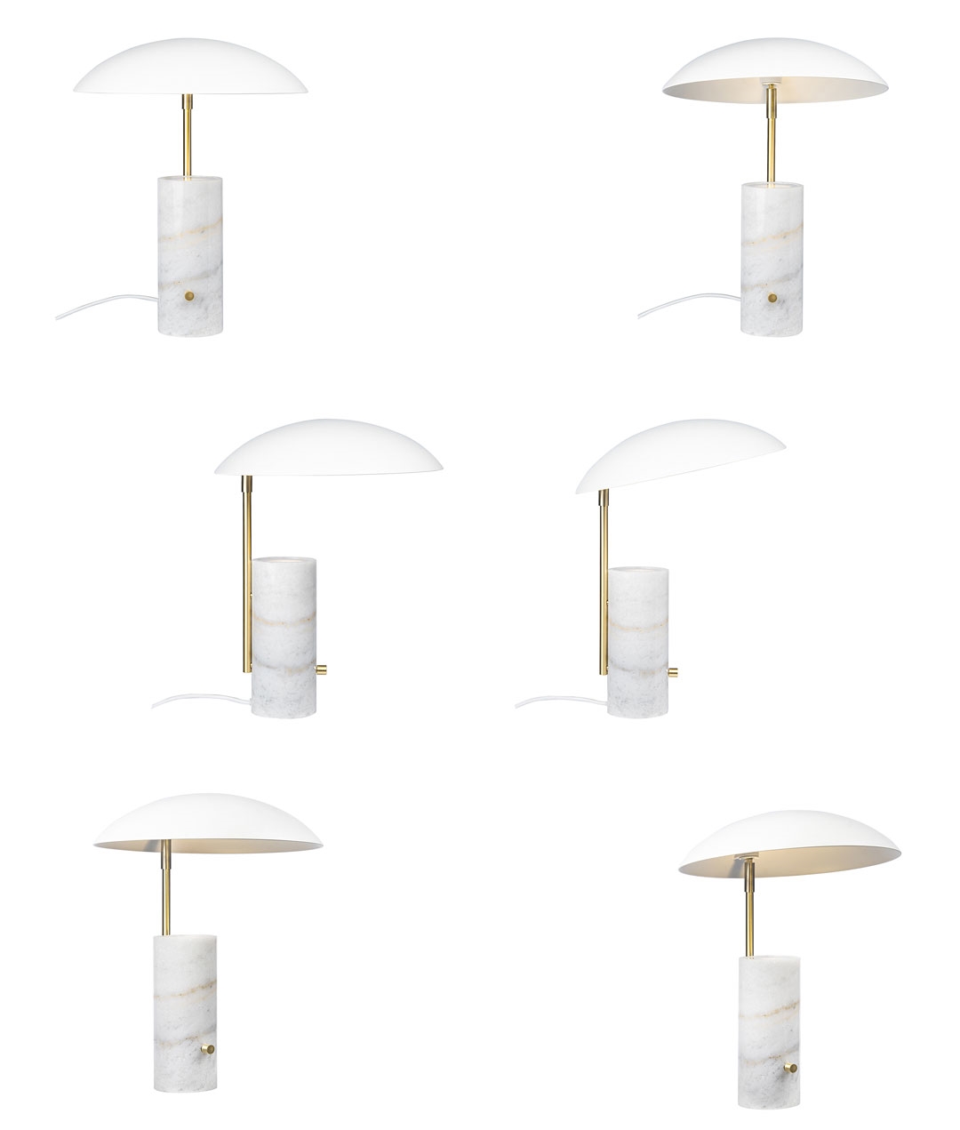 Adjustable Shade ScandiDesign Table Lamp with Marble Base