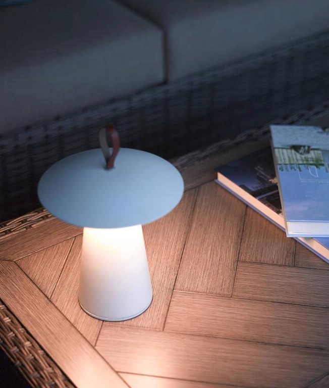 Rechargeable Outdoor Table Lamp with Leather Strap